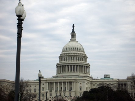 The U.S. Capitol, under a grey sky