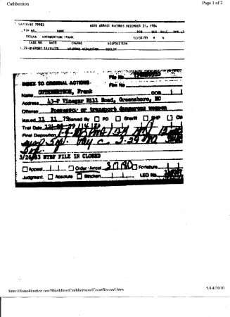 Cuthbertson Arrest Record 2