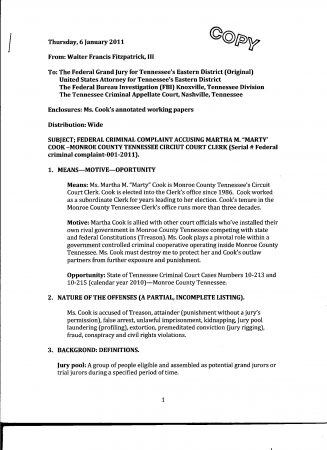January 6 2011 Martha Cook criminal complaint 001