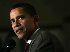 Obama at microphone