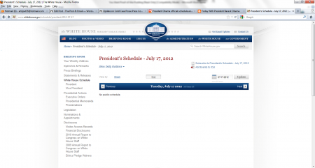 Presidential Schedule July 17 2012