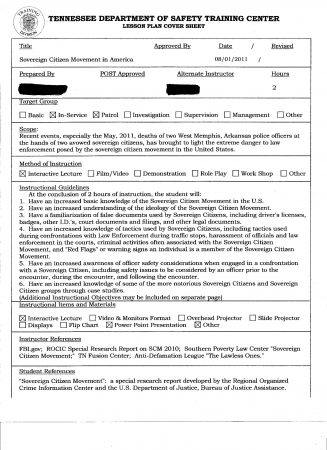 Sovereign Citizen Training Outline 001