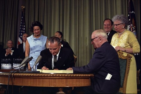 Johnson signing Medicare bill