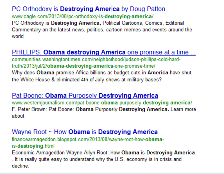 Obama destroying America