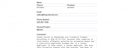 Amy Reedy contact screenshot