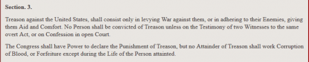 Article III Section 3 treason