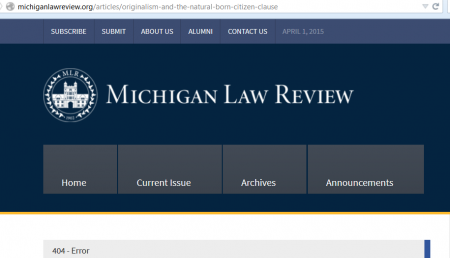 Michigan Law Review nbc article removed