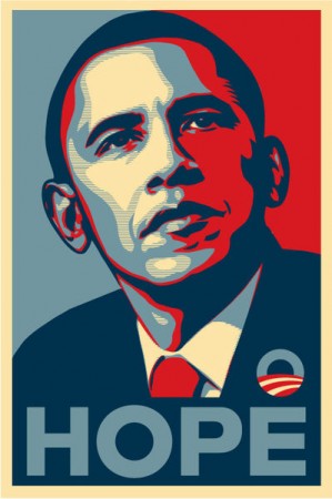 Obama hope and change poster