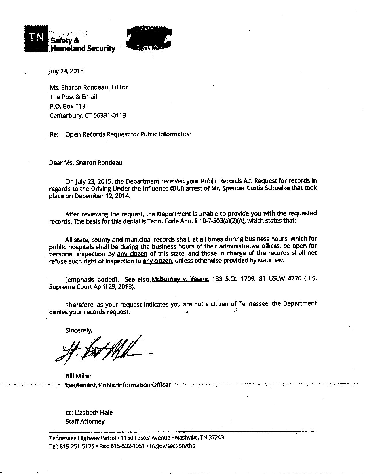 THP Bill Miller Public Records Act Response 07-24-15582
