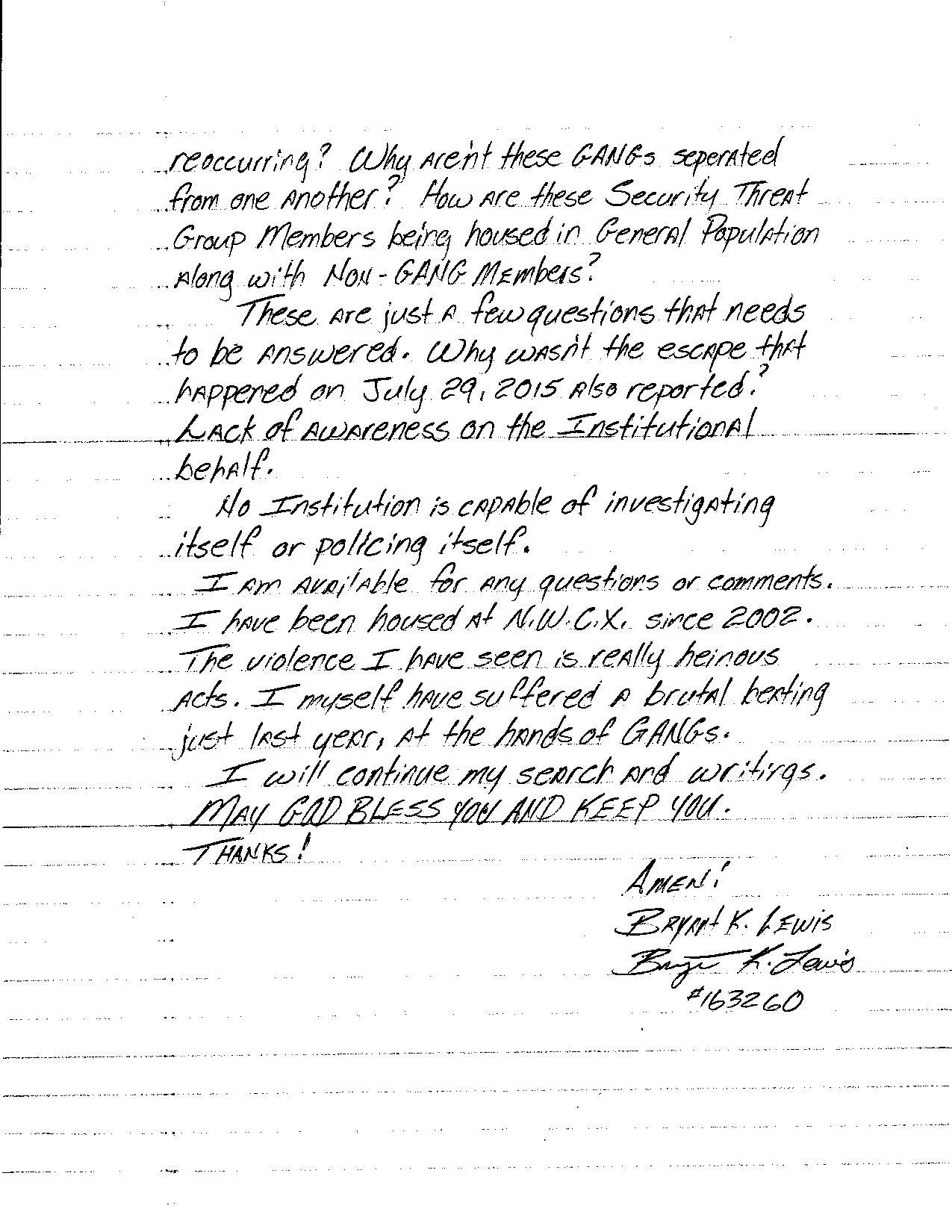 Bryant Lewis Letter 08-03-15 p2601