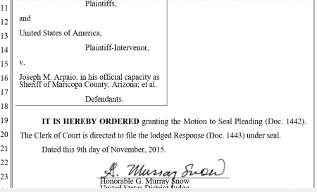 Melendres Snow granting order to seal 11-09-15