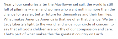 Obama Syrian refugee comments Thanksgiving