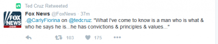 Cruz retweet Fox News Fiorina quote