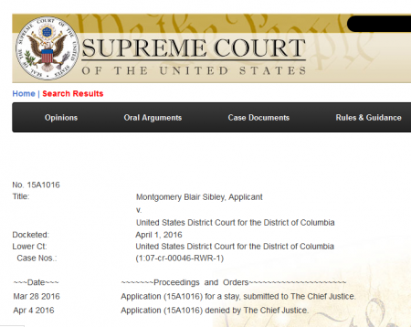 scotus DENIED SIBLEY'S PETITION
