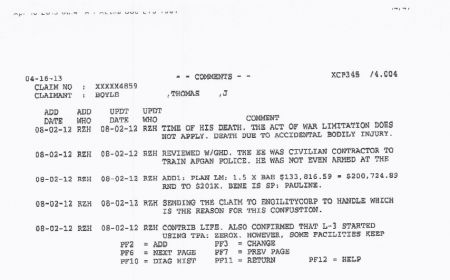 Boyle Aetna email accidental death