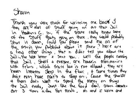 Hawkins County Jail Letter#2 snip1
