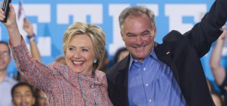 Hillary and Tim Kaine