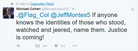 Michael Cohen tweet woman attacked