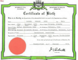 In advance of his 2016 run for president, Ted Cruz released his Canadian birth certificate