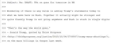 Clinton Trump not going anywhere