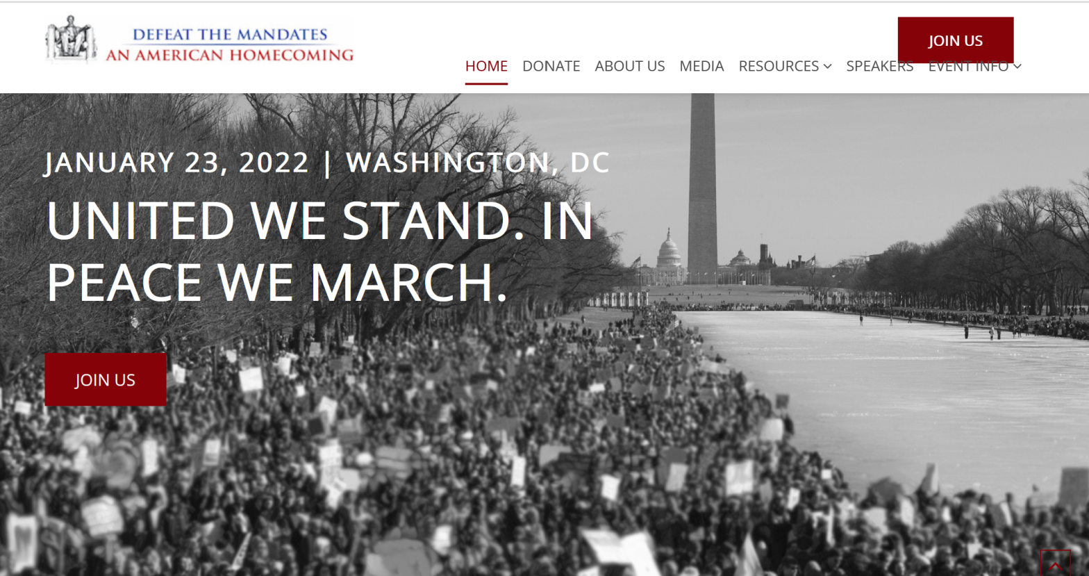 “Defeat the Mandates” March Sunday in Washington, DC