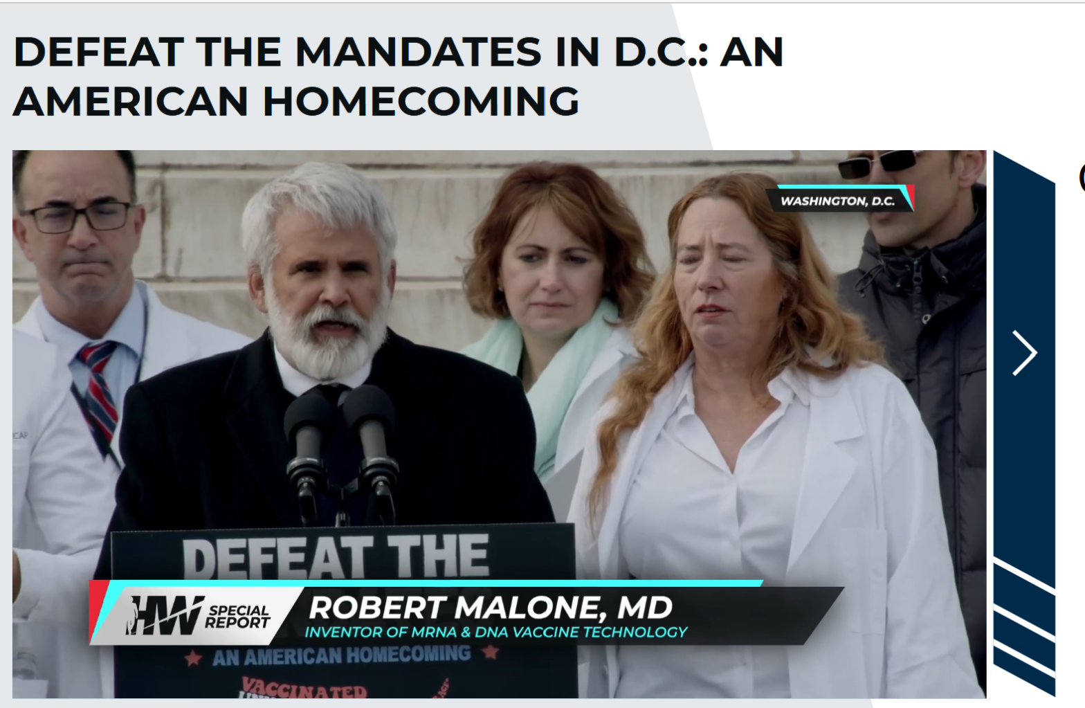 Dr. Malone, Wife Address DC Marchers