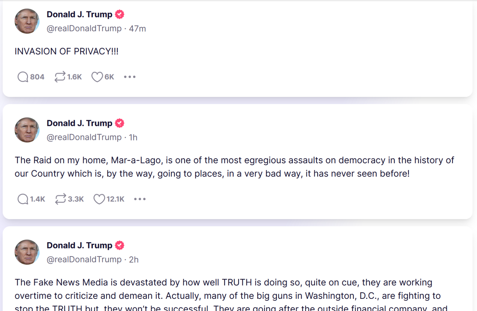 Trump Sounds Off on FBI Culture, Raid, the Media