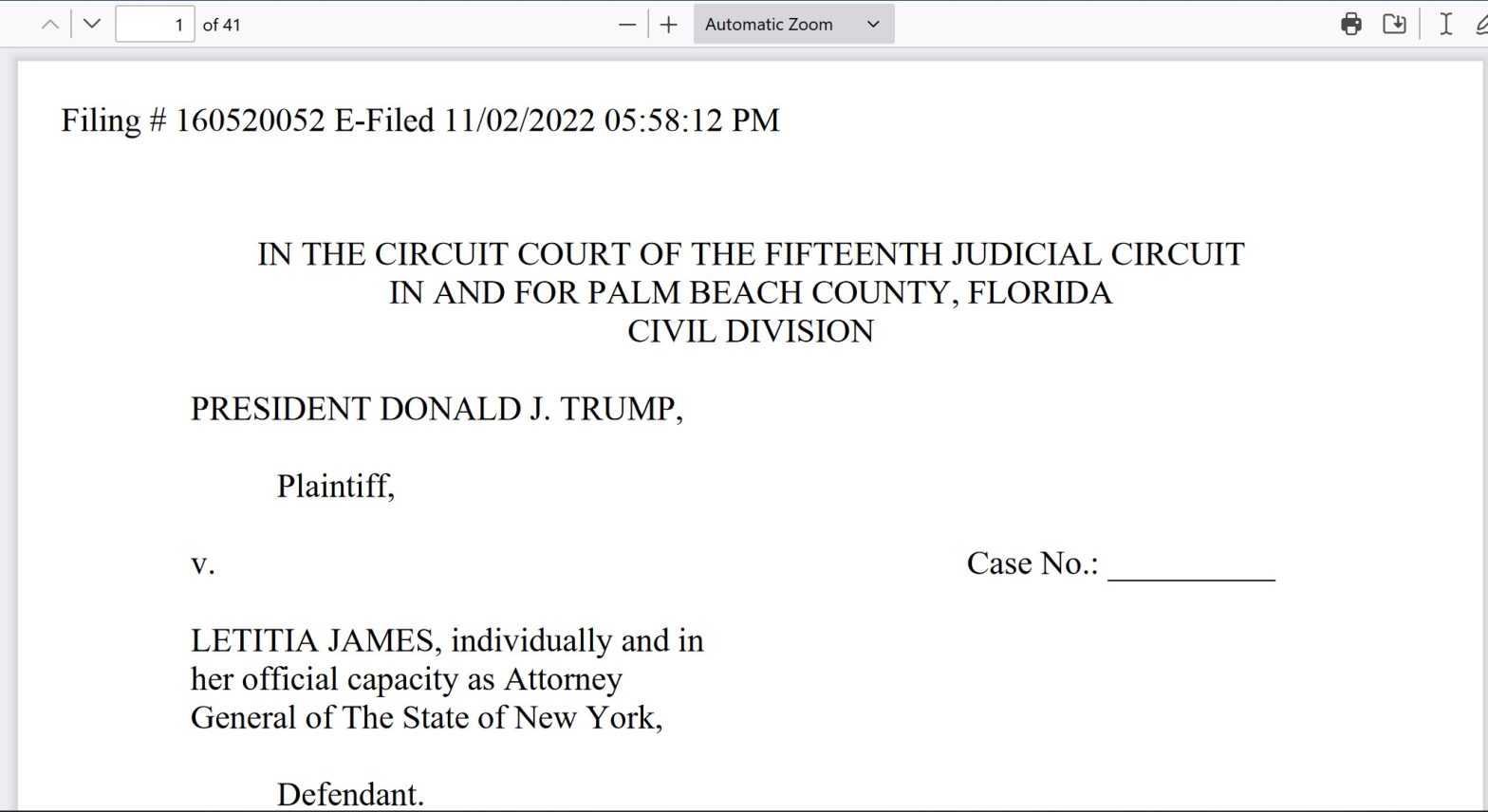 Trump Sues NY Attorney General
