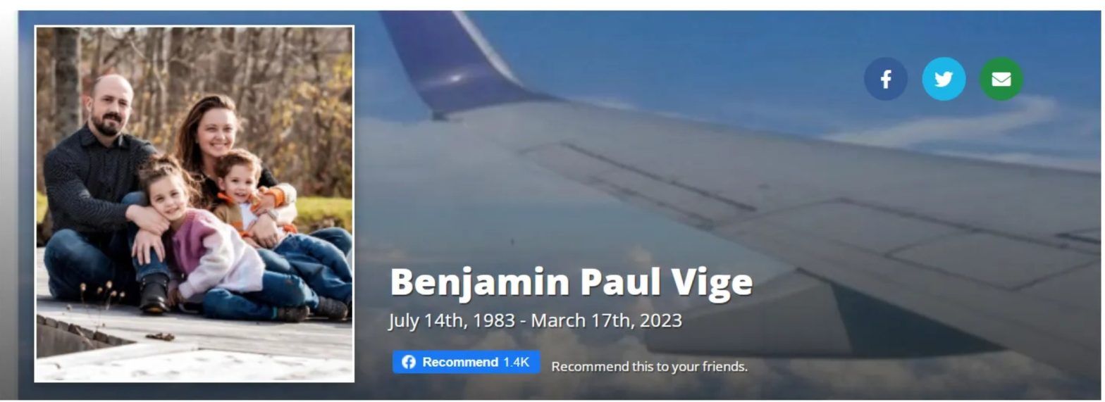A 39 Year Old Alberta Pilot for WestJet Airlines Died Suddenly on March 17, 2023