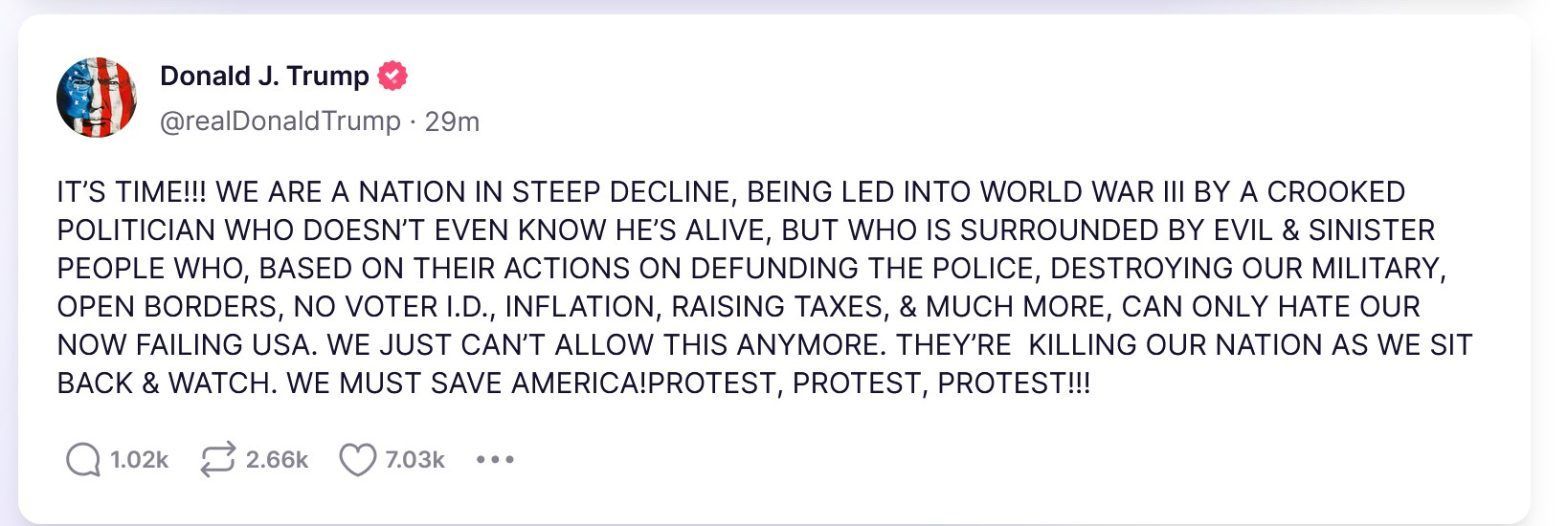 Trump Calls Out “Evil & Sinister People” Seeking his Arrest