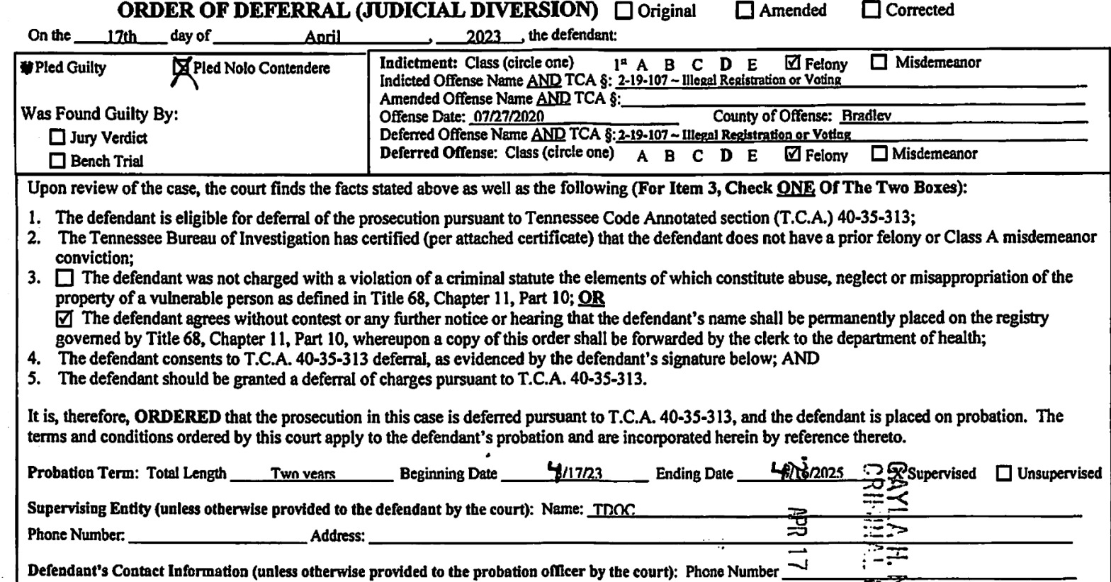 Non-Profit’s Investigation Leads to Conviction in Double-Voting Case