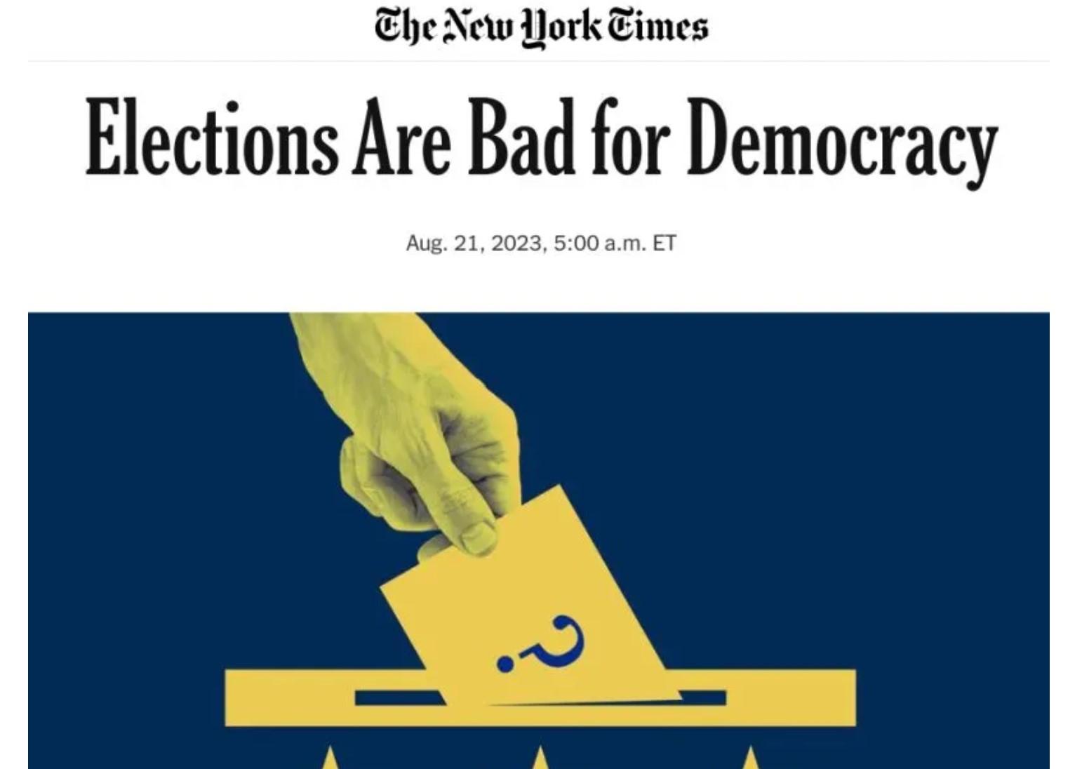 Democracy is Relative, Elections are Bad
