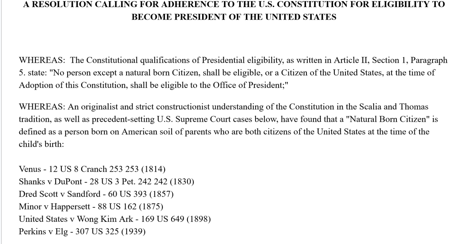NFRA on the Natural Born Citizen Issue