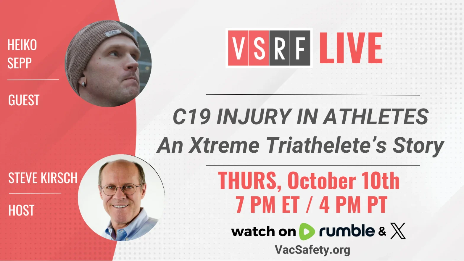 World-Class Athlete to Speak on His Vaccine Injury Thursday Night