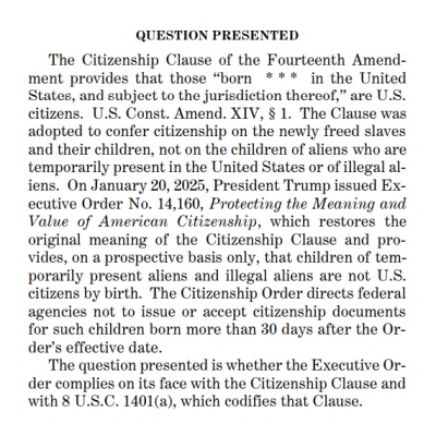 Revisiting the Birthright Citizenship and nbC Issues