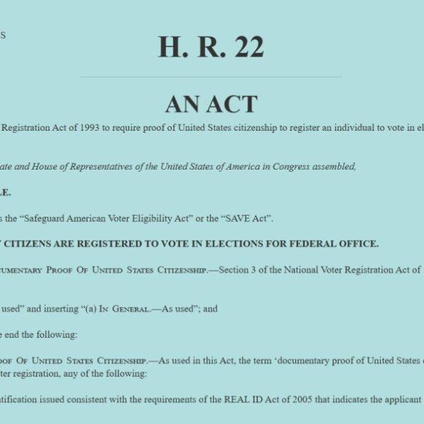 The SAVE Act and the Voter ID Question