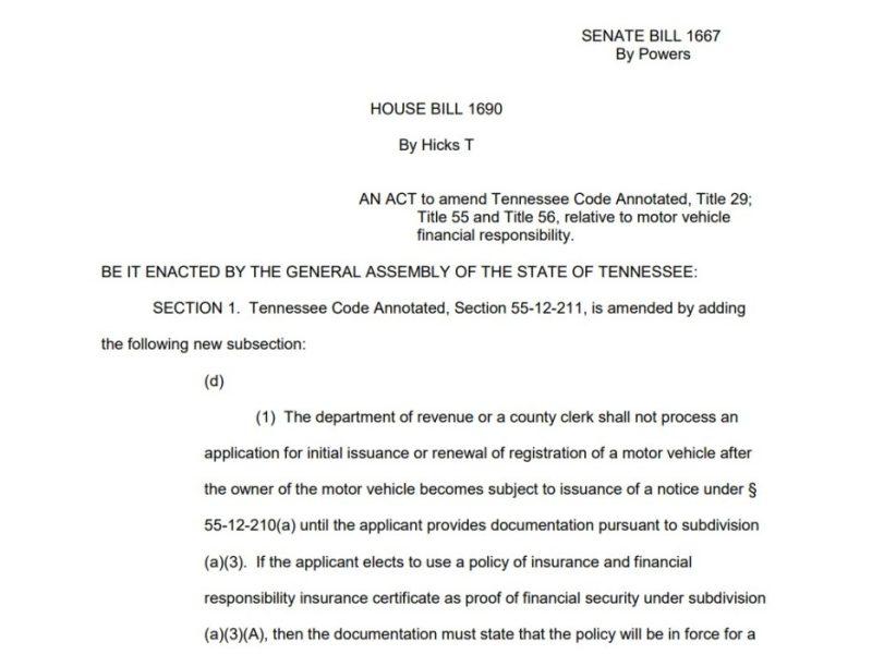 Tulis Rips Mandatory Auto Insurance Bill