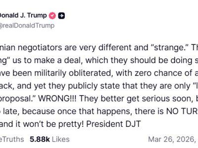 Trump: Iranian Negotiators “Begging” in Private, Lying in Public