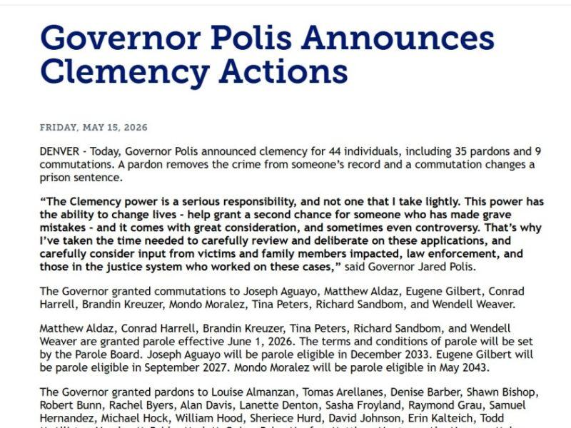 Colorado Governor Commutes Sentence of Former Elections Clerk Tina Peters