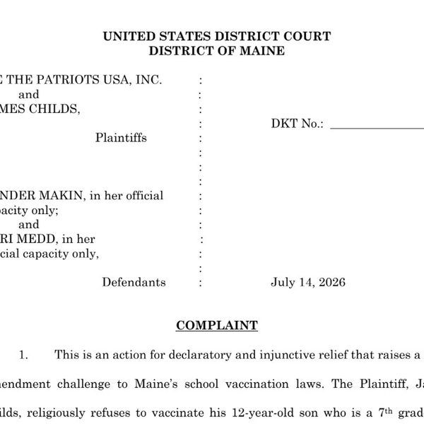 Religious-Exemption Revocation Laws Challenged in Maine and Beyond
